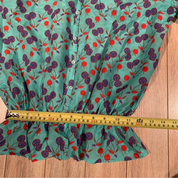 Sack’s Silk Blend Long Sleeve Teal Button Blouse size 1 - Picture 8 of 11